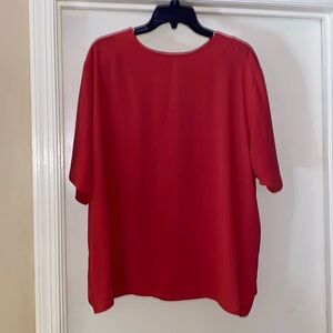 Women’ Dress Barn Red/Orange Short Sleeve Blouse Sz 22/24 EUC
